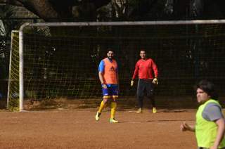 Snapped: Abhishek Bachchan and Marc Robinson Practicing Soccer!