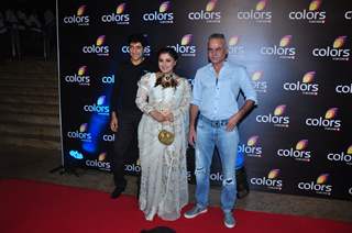Sudha Chandran with Manish Khanna at Colors TV's Red Carpet Event