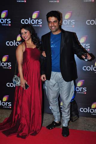 Shakti Anand with wife Sai Deodhar Colors TV's Red Carpet Event