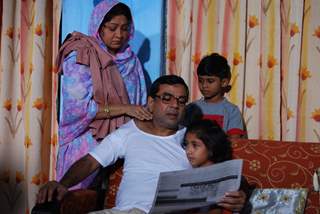 Paresh Rawal with his wife and children