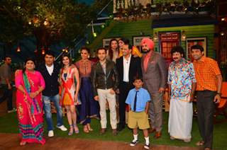 Cast of Azhar with Real Azharuddin for Promotions of film on 'The Kapil Sharma Show'