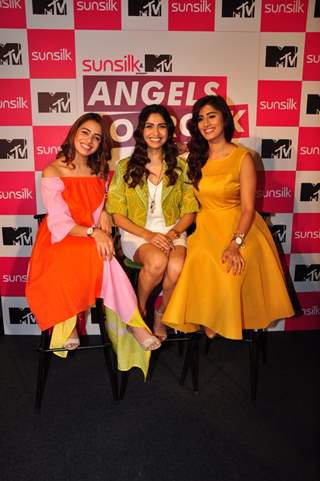 Akasa singh, Shalmali Kholgade and Anusha Mani at Launch of MTV's New Show 'Angels of Rock'