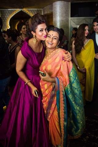 Divyanka with Jaya Bhattacharya at her and Vivek 's 'Happily Ever After' Party
