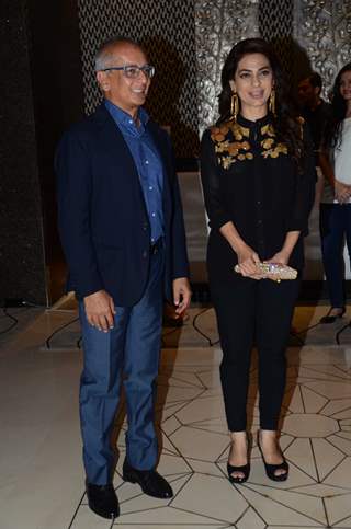 Actress Juhi Chawla with her husband Jay Mehta at Success party of 'NGO STAMP'