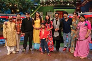 Arshad and Maria with Kapil Sharma and cast on the sets of Kapil Sharma