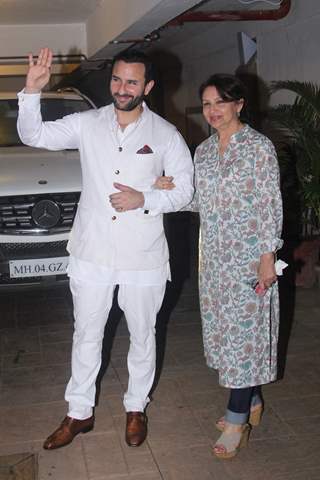 Saif Ali Khan and Sharmila Tagore at Birthday Bash of Saif Ali Khan