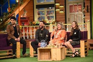 Yuvraj Singh and Hazel Keech visit on sets of 'The Kapil Sharma Show'