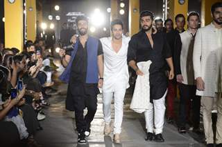 Varun Dhawan and Arjun Kapoor walks for Kunal Rawal at Lakme Fashion Week 2017 Day 1