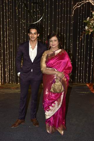 Ishaan Khattar with mother Neelima Azeem at Priyanka Chopra and Nick Jonas Wedding Reception, Mumbai