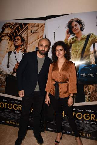 Ritesh Batra and Sanya Malhota pose for a picture at promotions of Photograph