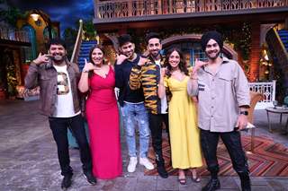 Ayushaman Khurrana and Nusrat Bharucha, Manjot Singh Archana Puran singh  on the sets of The Kapil Sharma Show