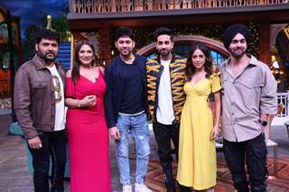 Ayushaman Khurrana and Nusrat Bharucha, Manjot Singh Archana Puran singh on the sets of The Kapil Sharma Show