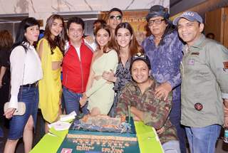 Wardha Nadiadwala, Pooja Hegde, Sajid Nadiadwala, Kriti Kharbanda, Akshay Kumar, Kriti Sanon, Riteish Deshmukh, Ranjeet and Farhad Samji snapped at Housefull 4's special screening