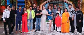 The cast of Pagalpanti on the sets of The Kapil Sharma Show