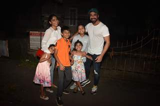 Aashish Chaudhary and his family papped around the town