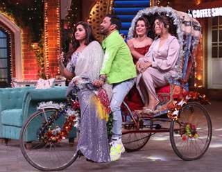 Dinesh Nirahua, Pawan Singh, Kajal Raghwani, Amarapali, and Nidhi Jha on the Kapil Sharma show