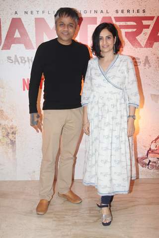 Ajit Andhare and Monika Shergill at the screening of Jamtara Sabka Number Ayega