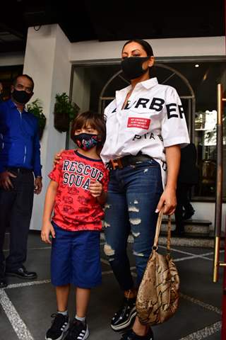 Gauri Khan with son AbRam Khan spotted at Tori restaurant, Bandra