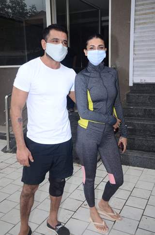 Pavitra Punia and Eijaz Khan snapped at a clinic in Andheri