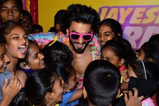 Ranveer singh for jayeshbhai jordaar children screening at juhu pvr