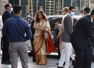 Tina Ambani spotted at Radhika Merchant’s Arangetram Ceremony at Jio World Centre 