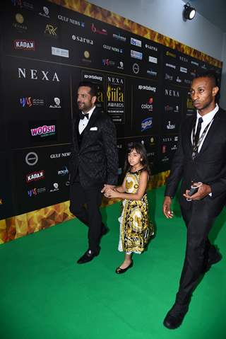 Fardeen Khan poses to paparazzi at green carpet of IIFA awards 2022 in Abu Dhabi