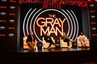 Dhanush, the Russo brothers attend the press conference of The Gray Man
