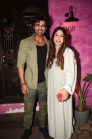 Mohit Malik poses with wife Addite Malik at Baoji restaurant in Andheri
