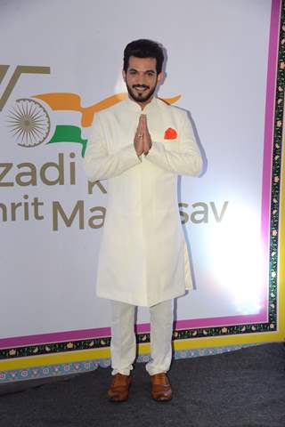Arjun Bijlani attended an event in the city in an off white nehru kurta and pajama