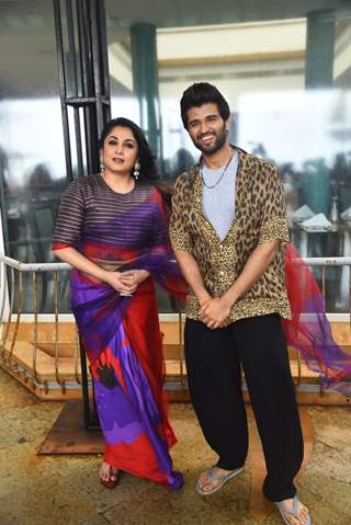 Vijay Deverakonda, Ramya Krishnan snapped promoting Liger at Sun and Sand Hotel in Juhu