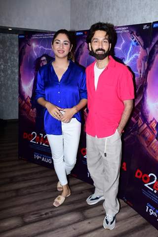 Nakuul Mehta, Disha Parmar attend the screening of Do Baara in Mumbai