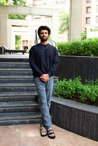 Vijay Deverakonda snapped promoting his upcoming film Liger 