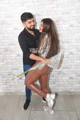 Rakhi Sawant clicked wit beau Adil Khan in the city