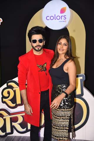 Dheeraj Dhoopar and Surbhi Chandna snapped at the press meet of Sherdil Shergill at JW Marriott in Juhu 