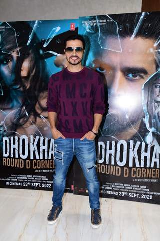 Darshan Kumaar snapped promoting their upcoming film Dhokha Round D Corner in the city