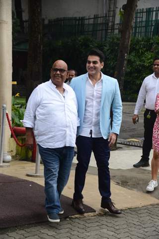 Satish Kaushik, Arbaaz Khan snapped for brunch upcoming Film 'Pathan Shuklaat Bastian in Worli