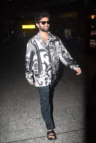 Vijay Deverakonda looked handsome in a black and white printed shirt as he was clicked at the airport