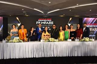 Zahrah S Khan, Shehnaaz Gill, Govinda, Nushrratt Bharuccha, Sophie Choudry, Mouni Roy attend the Filmfare Middle East Achievers Night 2022 press conference