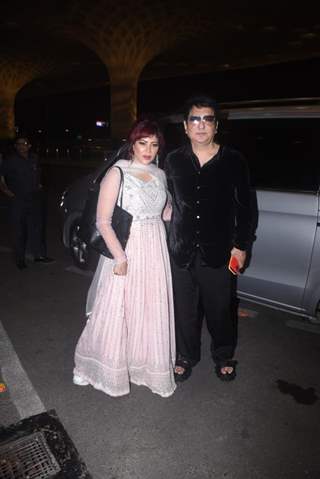 Wardha Khan and Sajid Nadiadwala spotted at the Mumbai airport 