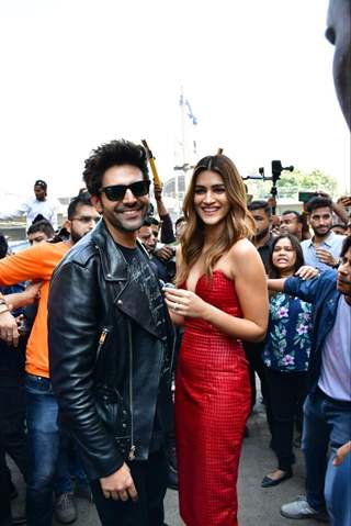 Kartik Aaryan and Kriti Sanon attend the trailer launch of Shehzada