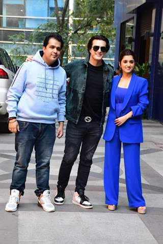 Mohsin Khan and Nidhi Shah snapped promoting their upcoming song Kuch Toh Zaroor Hai