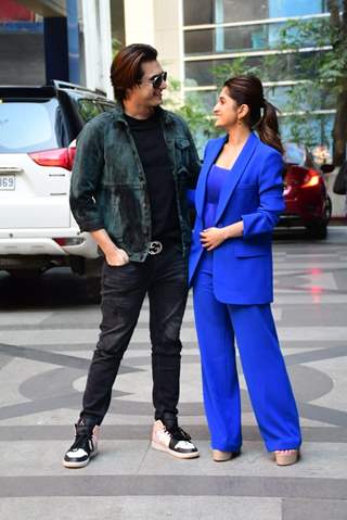 Mohsin Khan and Nidhi Shah snapped promoting their upcoming song Kuch Toh Zaroor Hai