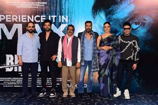 Ajay Devgn, Tabu, Bhushan Kumar and others celebs snapped trailer launch of Bholaa in Mumbai