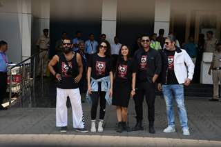 Chiyaan Vikram, Jayam Ravi, Karthi, Sobhita Dhulipala and Aishwarya Lekshmi snapped at Kalina airport to promote their film PS 2