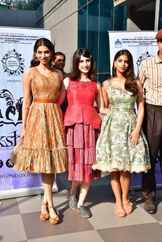 Suhana Khan, Aditi Saigal, Khushi Kapoor at an event for the promotion of movie The Archies