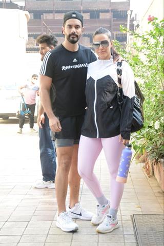 Neha Dhupia and Angad Bedi snapped in the city 