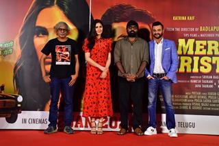 Katrina Kaif, Sanjay Kapoor, Sriram Raghavan, Ramesh Taurani and Vijay Sethupathi snapped at Merry Christmas press conference