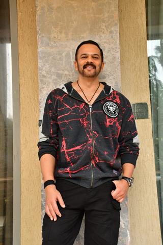 Rohit Shetty snapped promoting his upcoming film Indian Police Force 