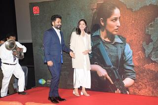 Yami Gautam and Aditya Dhar snapped at the trailer launch of Article 370