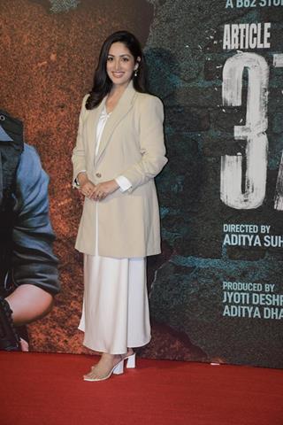 Yami Gautam snapped at the trailer launch of Article 370